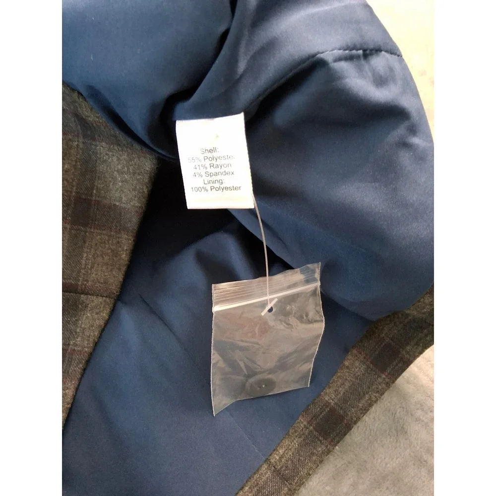 Joseph Abboud JOE Mens Slim Fit Gray Plaid Suit Vest Waistcoat Size M M281809